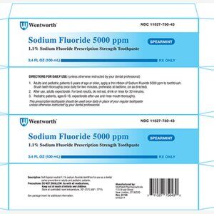 Wentworth Sodium Fluoride 5000 ppm Spearmint 1.1% Toothpaste NEW!!!!